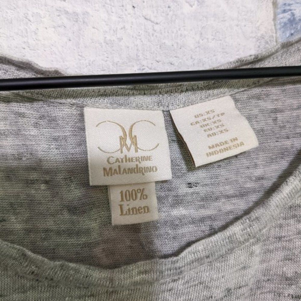 Catherine Malandrino linen crop tank top grey ruffle‎ back sz xs - Picture 4 of 4